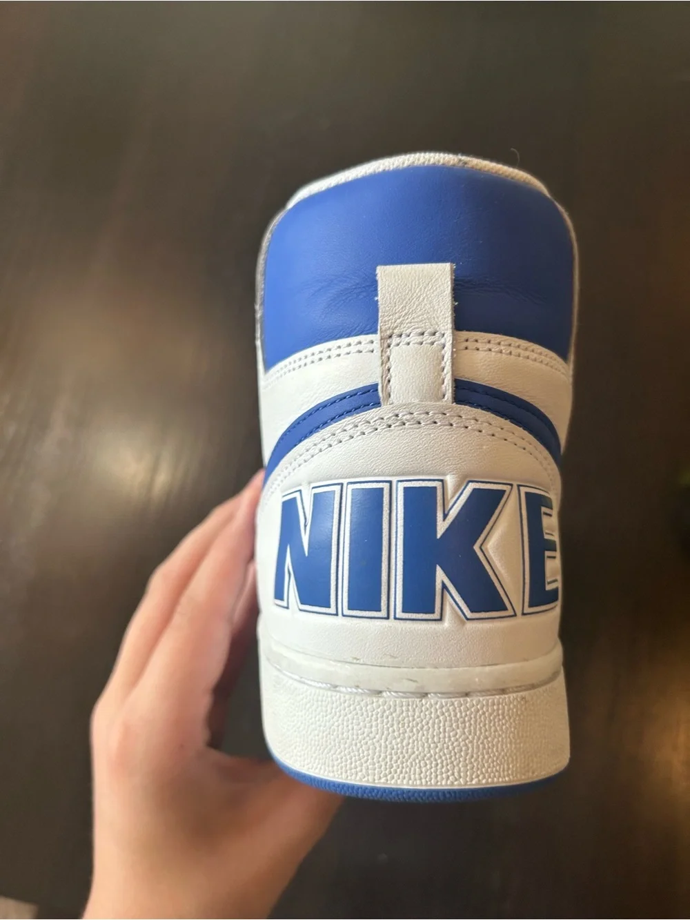 Nike High-Top Sneakers in White and Royal Blue